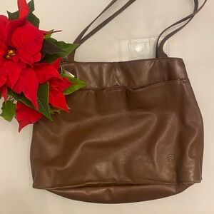 Etienne Aigner Brown Leather Tote Bag